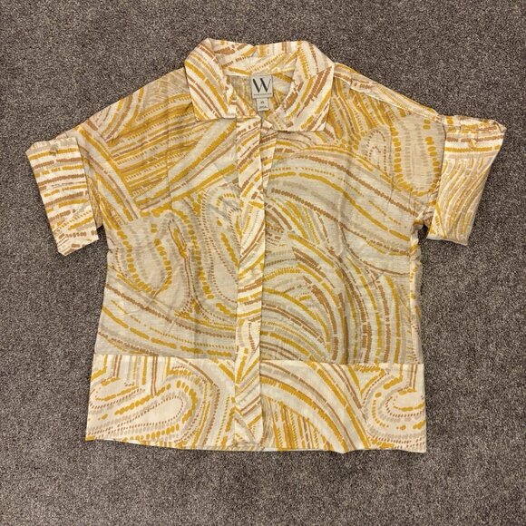 Worthington Women's Linen Blend Button Up Shirt Size XS Short Sleeve NWT $49 - Picture 4 of 16